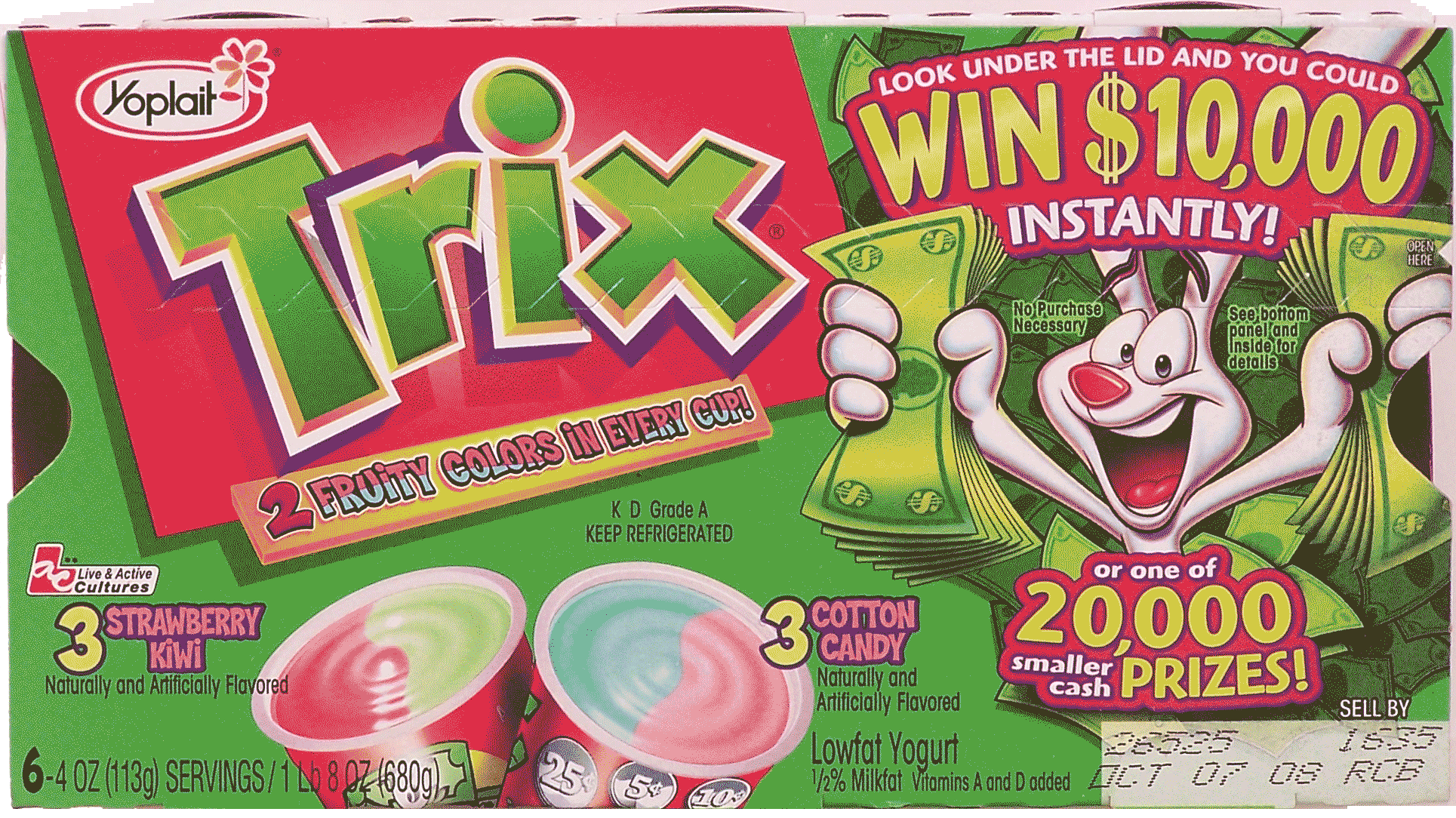 Trix Yogurt strawberry kiwi & cotton candy 6 4 oz cups Full-Size Picture